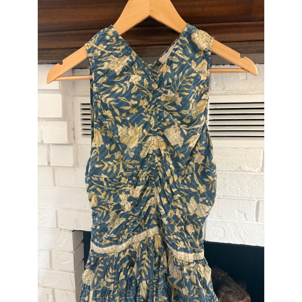 Ulla Johnson Ariah Blue Floral Tiered Maxi Dress Size 6 - Picture 7 of 12